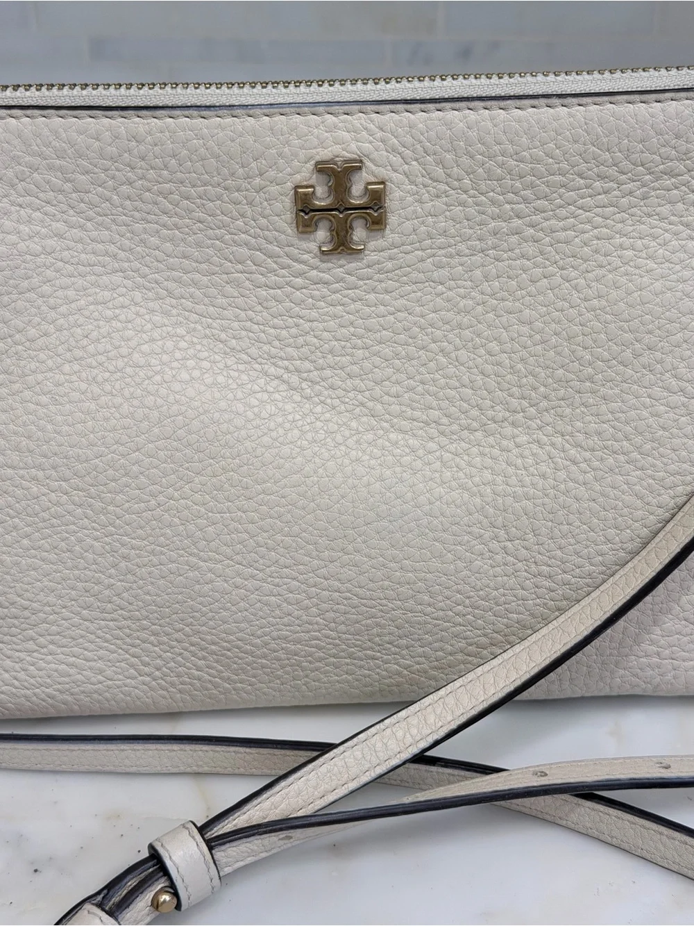 Tory Burch Small Kira Pebbled Leather Top Crossbody